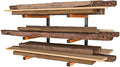 INM Metal shelvingOrange and Black 3-Tier Lumber Rack 110 lbs Per Arm Load Capacity 44cm Height x 40cm Length Heavy Duty Steel Construction