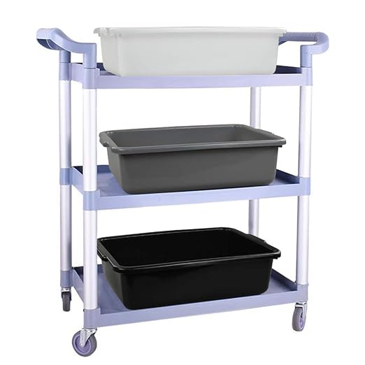 Vababa 3-Pack Plastic Commercial Bus Box 13 L Kitchen Bus Tub