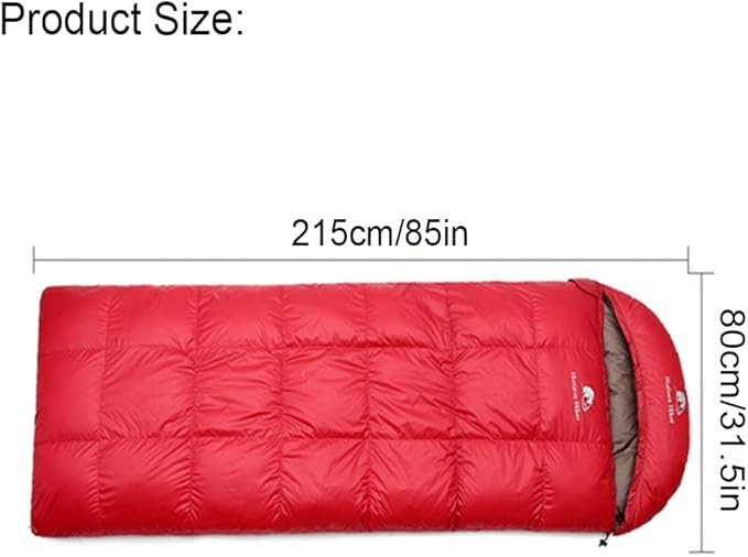 Filling 1000g White Goose Down Winter Sleeping Bag Envelope Sleeping Bag with Removable Cap Backpack Sleeping Bag for Hiking Camping