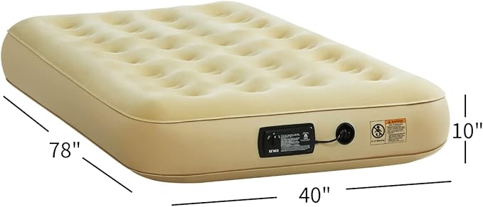 Simpli Comfy Twin Replacement Air Mattress with Built-in Pump – Compatible with EZ Bed Use Alone or with Frame Fast Inflation Portable and Easy Storage