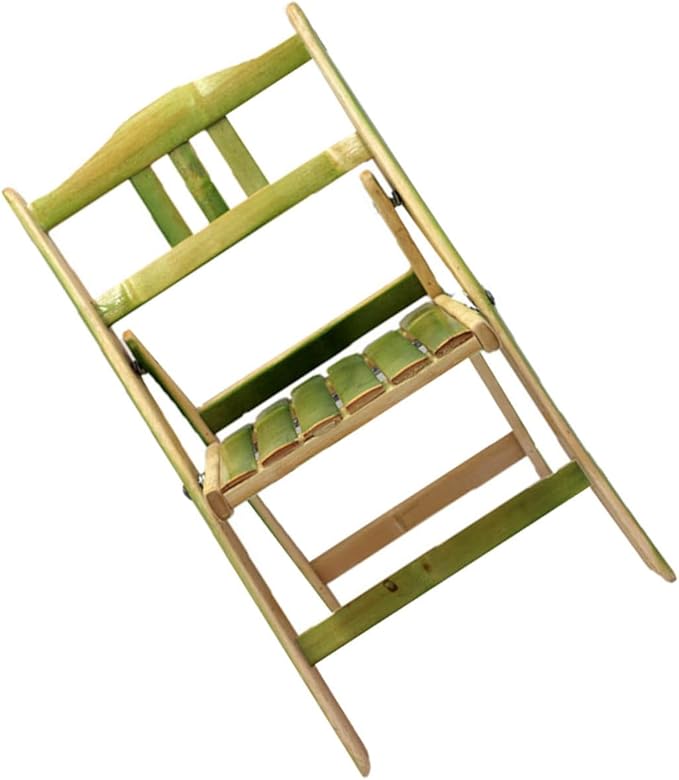 Toyvian Portable Bamboo Folding Stool for Outdoor Activities Beach Parties Receptions Instant Assembly