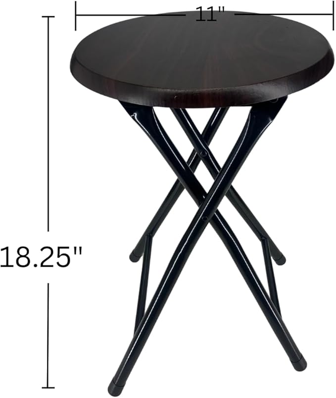 MOON FLOWER Portable Folding Chair with Wooden Seat | Ideal for Picnics Camping Trips or Outdoor Events Brown - No Back