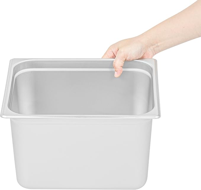 Restaurantware-Kitchen Tek 1/2 Half Size Steam Table Pan 1 Anti-Jam Steam Pan - Lid Sold Separately 8â€ Deep 24 Gauge Stainless Steel Freezable For Catering Event And Party
