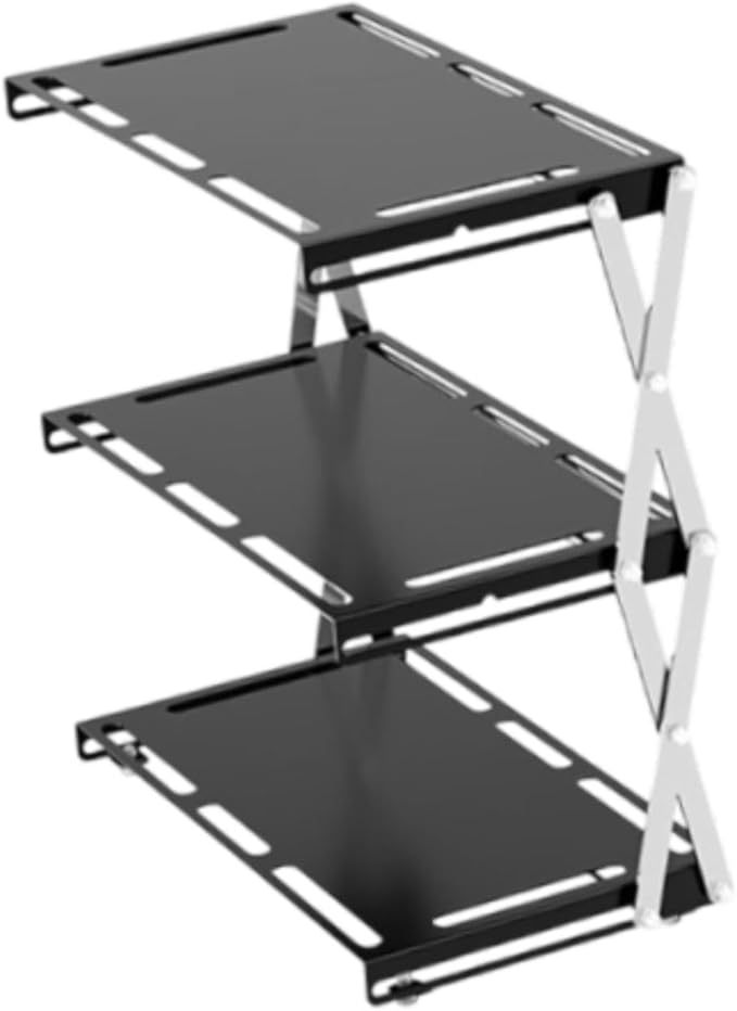 Camping Foldable Storage Rack Outdoor Tabletop Camping Stand Portable Easy to Install Cookware Storage Rack for Barbecue Three Layers