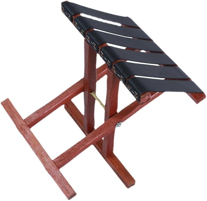 Portable Folding Camping Stool for Adults Solid Wood Compact Seat with Thickened Safety Strap Lightweight Outdoor Fishing and BBQ Bench Travel and Garden Folding Stool