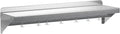 12 x 48 NSF Certified Stainless Steel Wall Mount Shelf - Multifunctional Metal Storage Rack with Backsplash and 7 Hooks