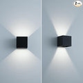 Led Wall Sconce Light Modern Outdoor Lights for House Led Wall Lights for Bedroom 20W Adjustable Up&ampDown Lighting/Waterproof Matt Black Aluminium/ 6500K2 Pack