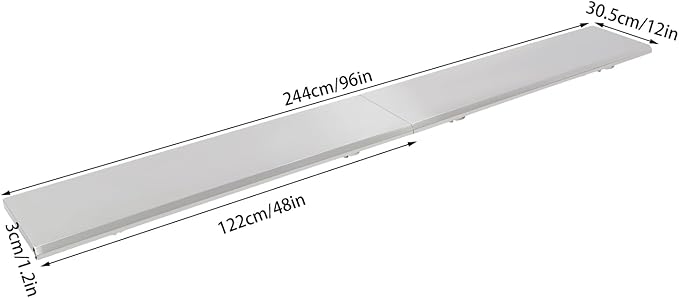 96 L x 12 W Folding Concession Shelf Wall Mount Folding Shelf Stainless Steel Folding Concession Shelf Drop Down Serving Window Concession Food Serving Shelf for Food Truck Food Trailer