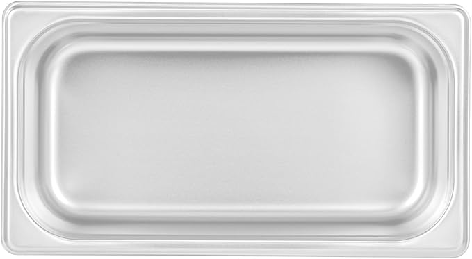 Restaurantware Hotel Pan 1 Count 1/3 Size Anti-Jam 4â€ Deep Freezable 24 Gauge Stainless Steel Steam Pan - Lid Sold Separately for Use in Commercial Kitchens Cafeterias and Catering Events