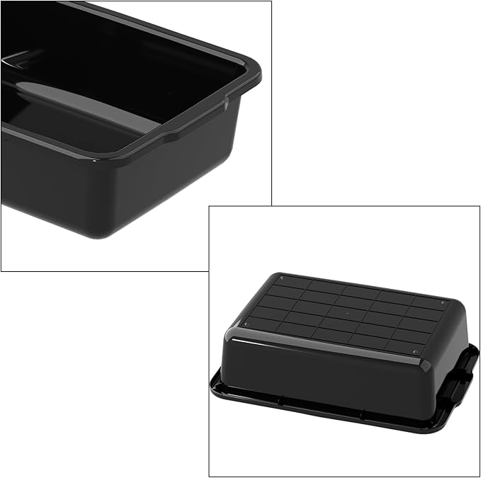 35 L Commercial Bus Tubs Box/Tote Box Plastic Utility Basin Tub Black 4-Pack