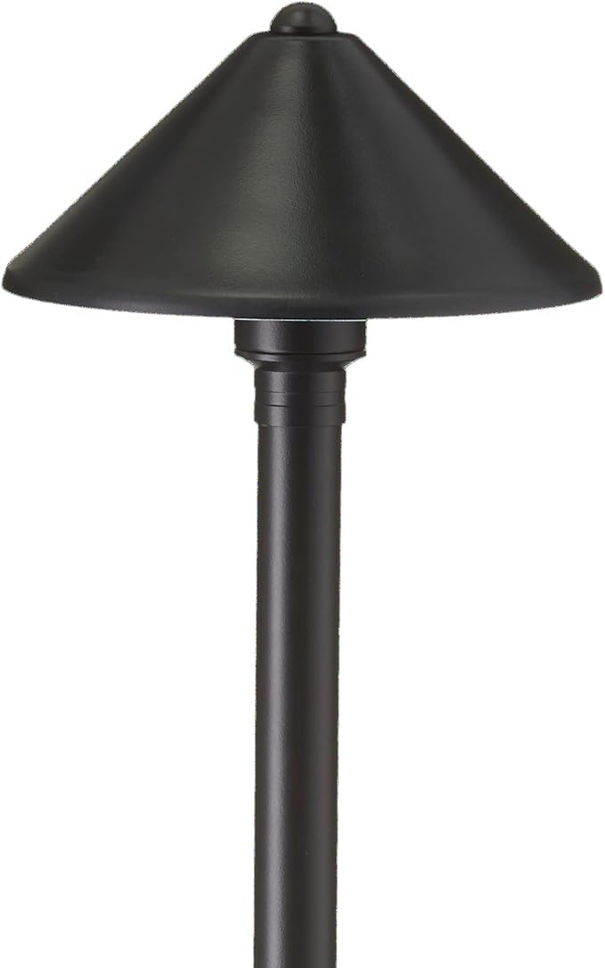 VOLT Conehead 12V Black Brass Path Light (7 Shade 25 Tall) for Low Voltage Landscape Lighting on Outdoor Pathway Walkway Garden Driveway or Patio