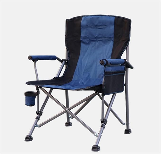 Portable Folding Chair Heavy Duty Thicken 600D Oxford Outdoor Camping Chair with Carrying Bag(Blue)