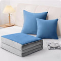 2-in-1 Pillow Blanket | Extra Thick &amp Warm Convertible Comforter for Adults | Soft Flannel Reversible Pillow Throw | Perfect for Couch Bed Travel Camping | Gift Ready (Blue)