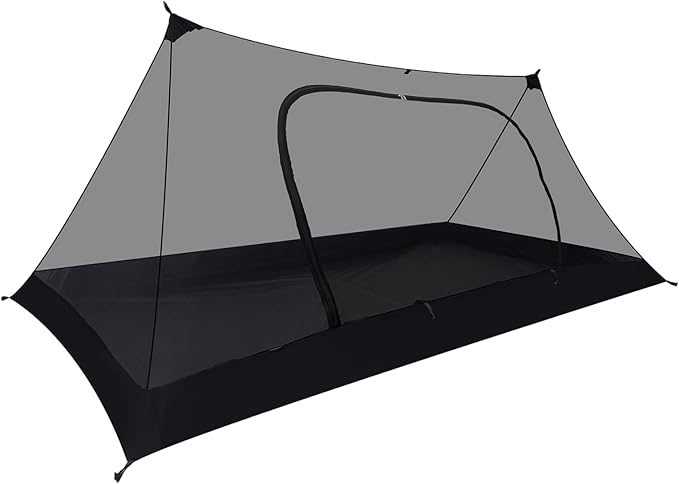 Onewind Mesh Tent with Bathtub Ultralight Mosquito Net Inner Tent with No-See-Um Breathable Mesh Double Sided Zipper for Camping and Hiking Black