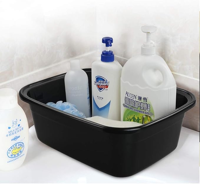 Jekiyo 16 Quart Dish Pan Black Plastic Dish Tubs 3 Packs