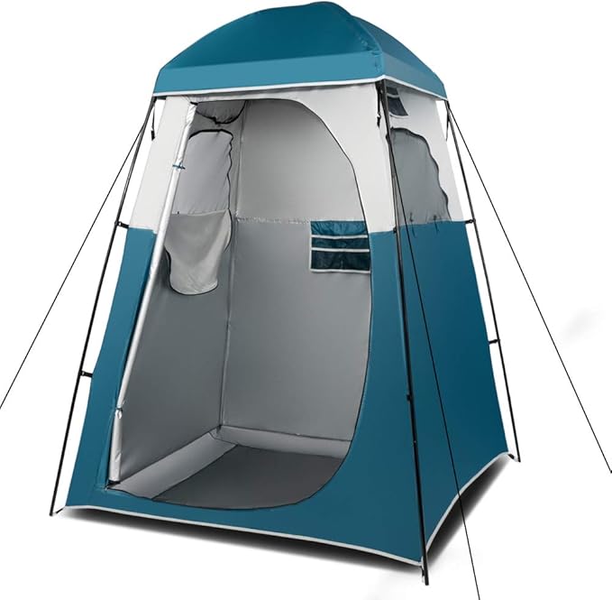 VINGLI 6.7FT Shower Tent Changing Room Tent for Portable Toilet with Mesh Floor and Carrying Bag Lightweight &amp Sturdy Perfecr for Camping Boat Dressing Outdoor or Indoor
