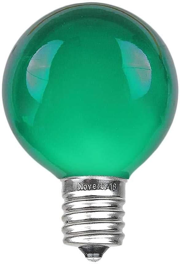 25 Foot G50 Outdoor Patio String Lights with 25 Green Globe Bulbs – Indoor Outdoor String Lights – Market Bistro Café Hanging String Lights – C9/E17 Base - Brown Wire