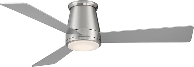 WAC Lighting F-037L-BN Hug 52 Hugger Ceiling Fan with LED Lights &amp Remote Brushed Nickel
