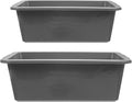 Plastic Rectangular Food Service Bus Tubs 2pcs Set (34x23.8x10.9cm 41.4x28.7x13.1cm) Sturdy Wash Basin Tubs for Kitchen Storage and Dish Washing