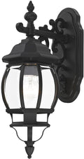 Livex Lighting 7706-14 Frontenac 1-Light Outdoor Wall Lantern with Clear Beveled Glass Shades 20 x 6.5 Black
