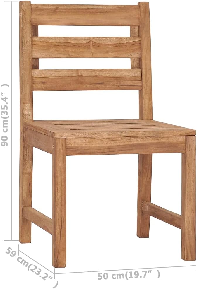 Patio Chairs Set of 2 Outdoor Furniture Teak Wood Lounge Chairs Outdoor Patio Chairs with Backrest Dining Chairs for Garden Patio Lawn Deck and Porch