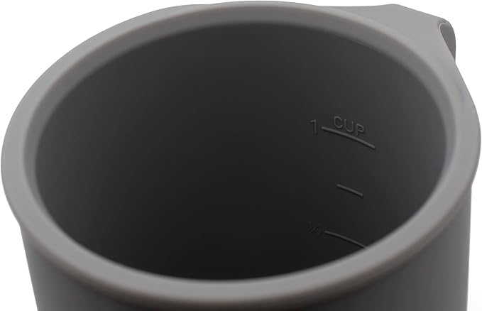 Silicone Coffee Cup - Food Grade Silicone Camping Mug with Handle - Portable Collapsible Coffee Mug - BPA Free Dishwasher Safe and Microwave Safe 12- oz (Granite Gray 2 Pack)