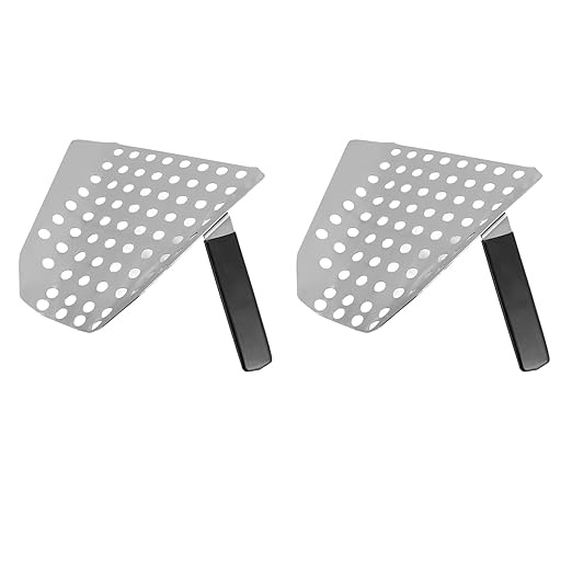 ANGGREK Fries Scoop Stainless Steel Ergonomic French Fry Scooper with Holes for Popcorn Lightweight Design for Quick Serving at Events or Home