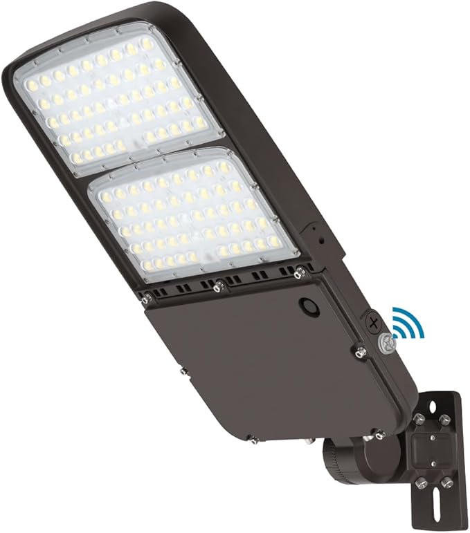 300W LED Parking Lot Light with Photocell Outdoor Dimmable LED Pole Lights with Slip Fitter &amp Arm Mount in 1 150LM/W 45000LM 5000K 100-277V IP65 Power Selectable (300W/240W/200W) ETL
