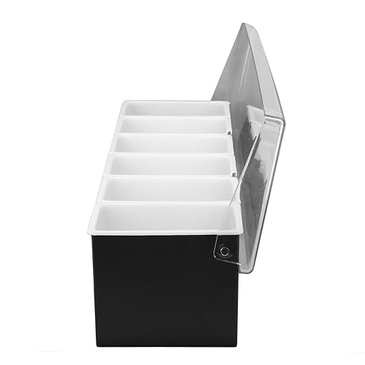 6 Compartments Fruit Holder ABS Multifunctional Condiment Caddy with Lid for Kitchen Bar KTV Separated Storage Container for Fruits Snacks
