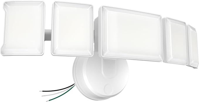 Olafus 130W Flood Light Outdoor Switch Controlled 13000LM LED Security Light IP65 Waterproof Outside Floodlight with 5 Adjustable Heads 6500K Exterior Flood Light Fixture Wired No Motion Sensor