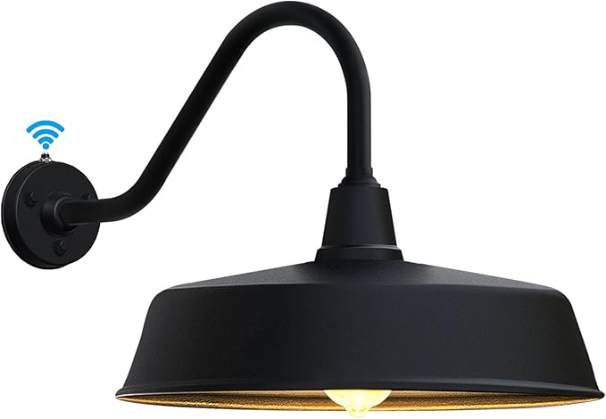 JOESA Extra Large 24 Barn Gooseneck Light Dusk to Dawn Exterior Light Fixture Ideal for Installation on Porch Garage Doorway Classic Outdoor Barn Light.