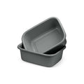 DecorRack 2 Plastic Wash Basins Large 10 Quart Graduated Bucket Portable Washbasin for Washing Cleaning Foot Bath Dishes Face Cleansing Bowl Gray (2 Pack)