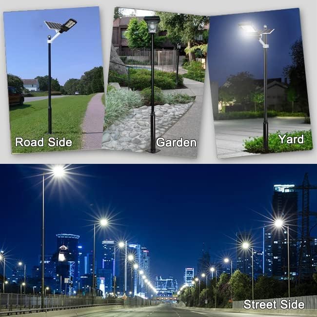 Street Light Pole 16 Ft Tall - Outdoor Adjustable Heavy Duty Metal Street Lamp Post for Outside Solar Street Lights with Mounting Rebar Cage Base for BackyardParking LotWalkway