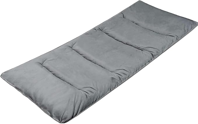 LITA XL Cot Pads for Camping Soft Comfortable Cotton Thick Sleeping Cot Mattress Pad 72x26 Grey and Navy Blue (Only Pad)