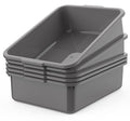 5-Pack Commercial Bus Tubs Box/Tote Box Plastic Storage with Handles Wash Basin Tub 8 Liter (Gray)