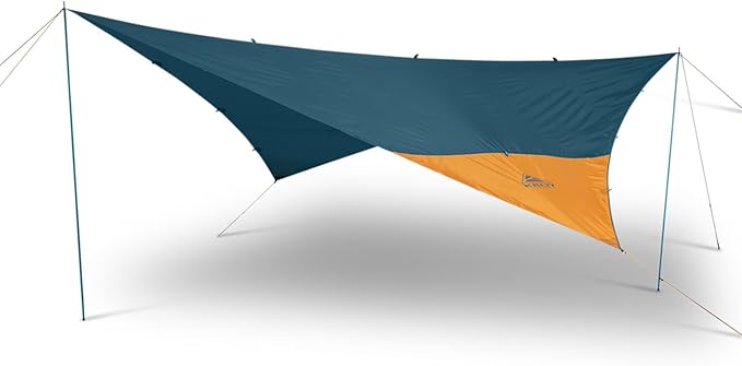 Kelty Noah’s Tarp Sun Shelter and Multi-Use Awning Rainfly Portable Canopy UV Protection Waterproof + Durable 3 Sizes for Customized Pitch