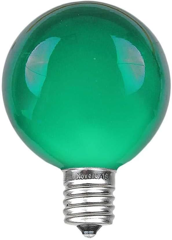 G40 Patio String Lights with 25 Green Globe Bulbs - Hanging Garden String Lights - Vintage Backyard Patio Lights - Outdoor String Lights - Market Cafe String Lights - Green Wire - 25 Foot