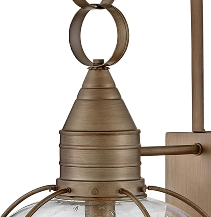 Hinkley Cape Cod 2205BU Large Outdoor Wall Mount Onion Lantern Clear Seedy Glass Wet Rated Burnished Bronze