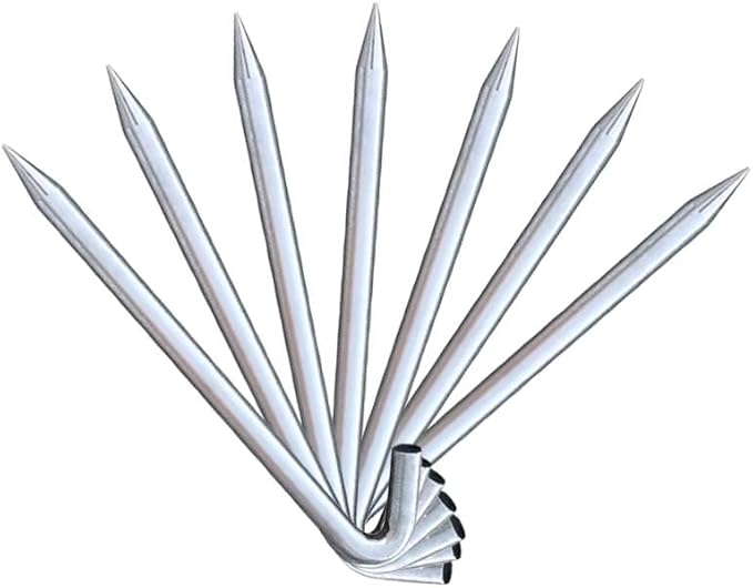 Moose Supply Steel Tent Stakes Heavy Duty Ground Stake Metal Stakes to Anchor Commercial Inflatables Outdoor Camping Canopy Fence Garden Tent Accessories 1 Diameter x 18 Length 10 Pack