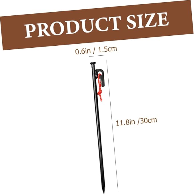 SUPVOX 10Pcs Heavy Duty Metal Tent Stakes Camping Ground Pegs with Storage Bag Durable Tarp Spikes for Secure Tent Fixing Easy Pull Out Design