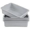 13 Liters Commercial Plastic Bus Boxes Plastic Bus Tubs for Restaurant Gray 4 Packs