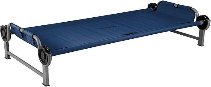 Disc-O-Bed Youth Single Camping Cot Kid-O-Bed Portable Sleeping Cot for Kids with Included Carry Bag Indoor and Outdoor Use Navy