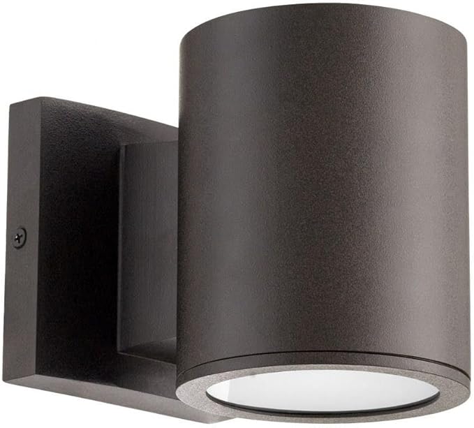 Quorum 920-86 Contemporary Modern LED Outdoor Wall Lantern from Cylinder collection in Bronze/Dark finish