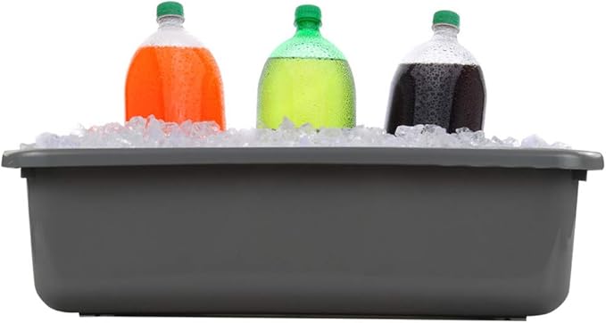 4-Pack Bus Tubs Commercial Tote Box Plastic Bus Box (13 L Capacity) Grey