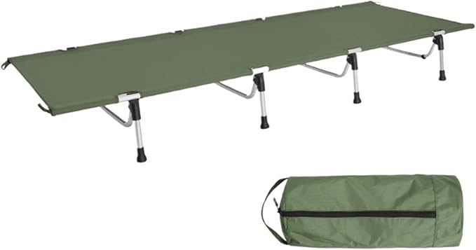 Ultralight Folding Bed Camping Single Cot Portable Travel Camping Bed Outdoor(Green)