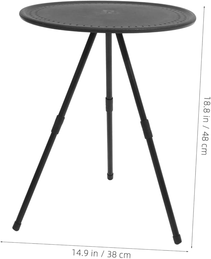 BESPORTBLE 1pc Portable Folding Round Table Camping Picnic Rv Table Adjustable Height Outdoor