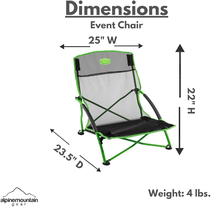 Event Chair for Camping Sporting Events Soccer Games Concerts and More (Made by Caddis Sports)