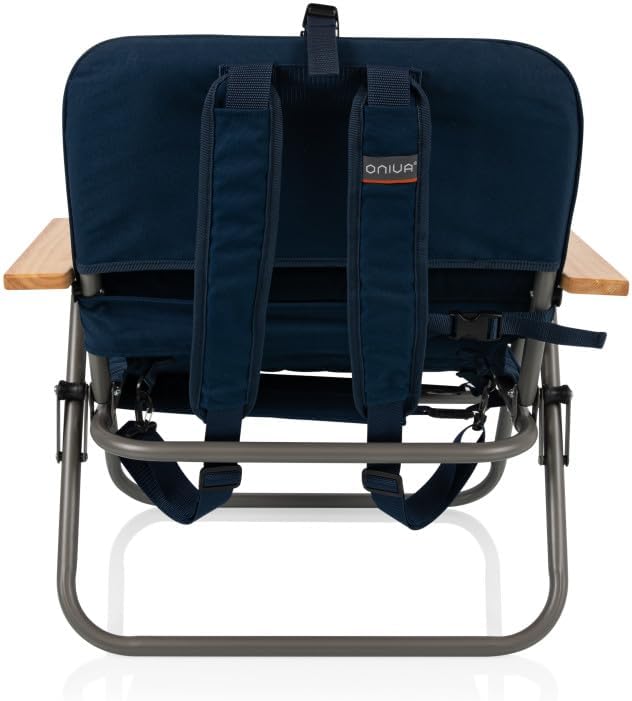 Picnic TIME Descanso Padded Beach Chair Low Camping Chair with Removable Washable Cover Backpack Beach Chair