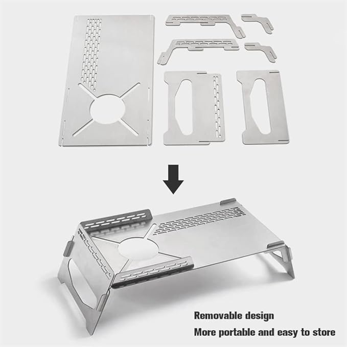 JSEIAJB Portable Camping Table Heat Shield Gas Stove Stand Windshield Camping Stove Folding Table Gas Burners Accessories