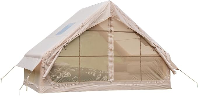 Inflatable Tents for Camping Blow Up Tent with Hand Pump Easy Setup 4 Season Inflatable Tent with Mesh &amp Chimney Window. Waterproof Oxford Air Tents for Camping 4/6/8/10/12